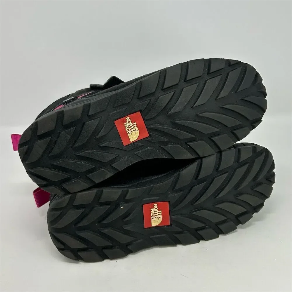 The North Face Girls' Winter Boots Size 6 Black and Pink Waterproof Insulated